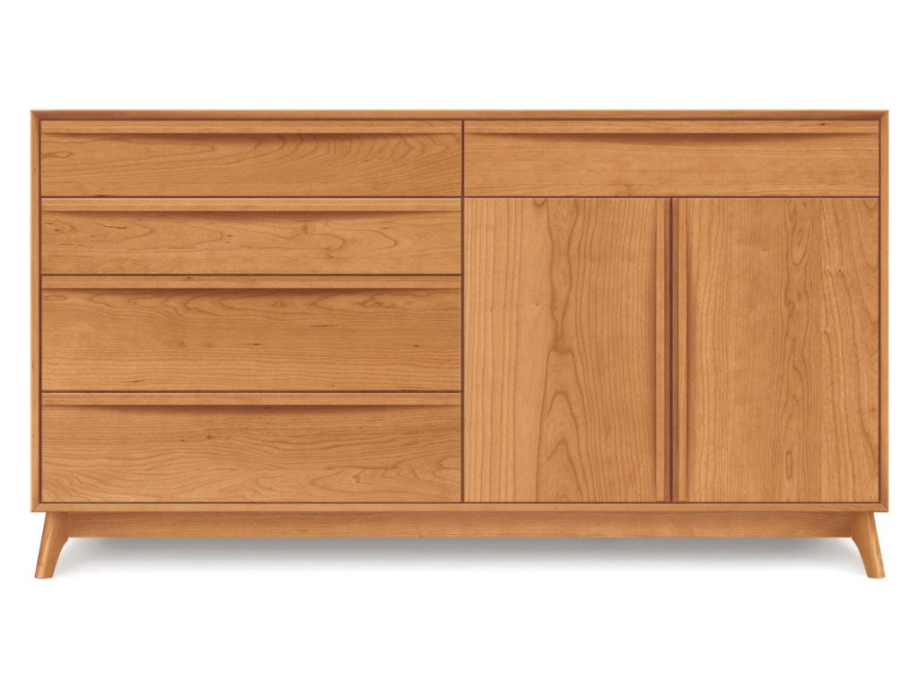 Copeland Furniture Catalina 4 Drawers on Left, 1 Drawer Over 2 Doors on Right Dresser, alternate view