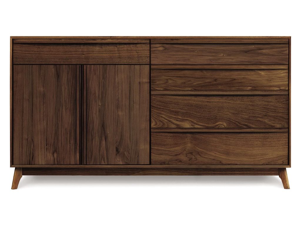 Copeland Furniture Catalina 4 Drawers on Right, 1 Drawer Over 2 Doors on Left Dresser