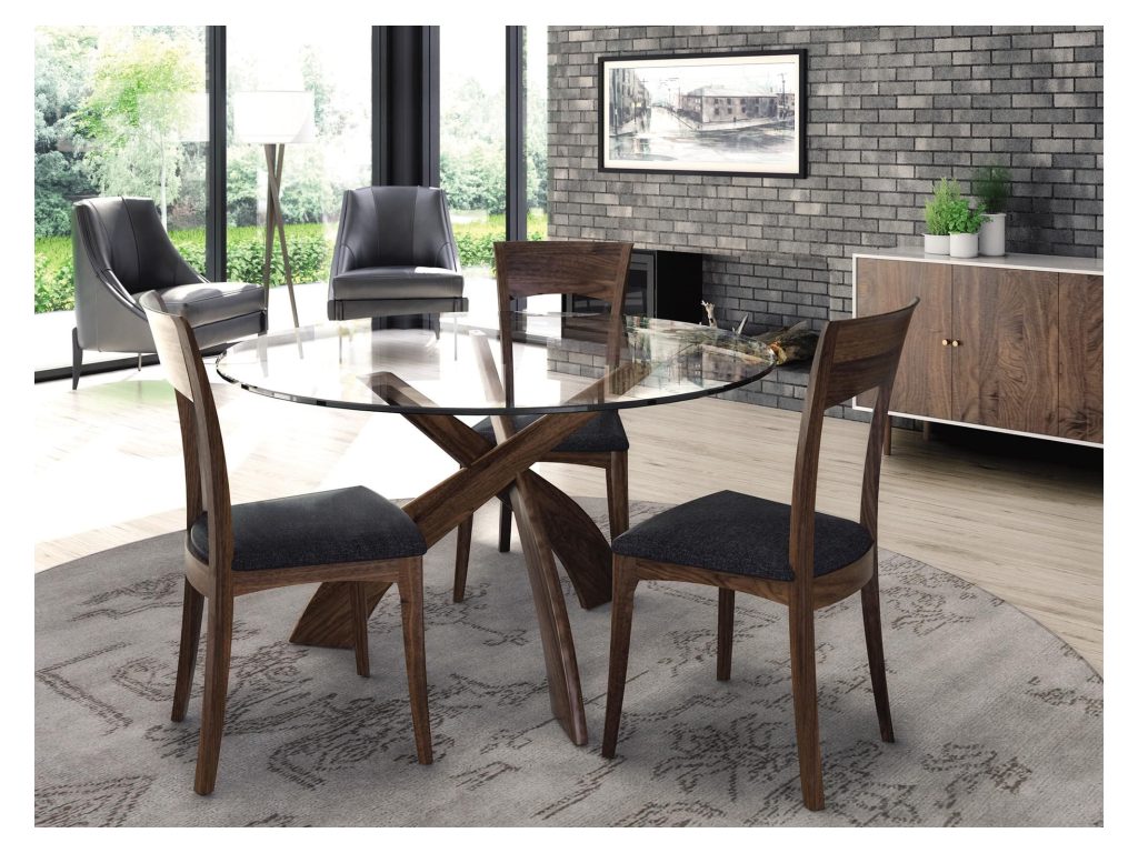Copeland Furniture Entwine Double Pedestal Glass Top Table, alternate view
