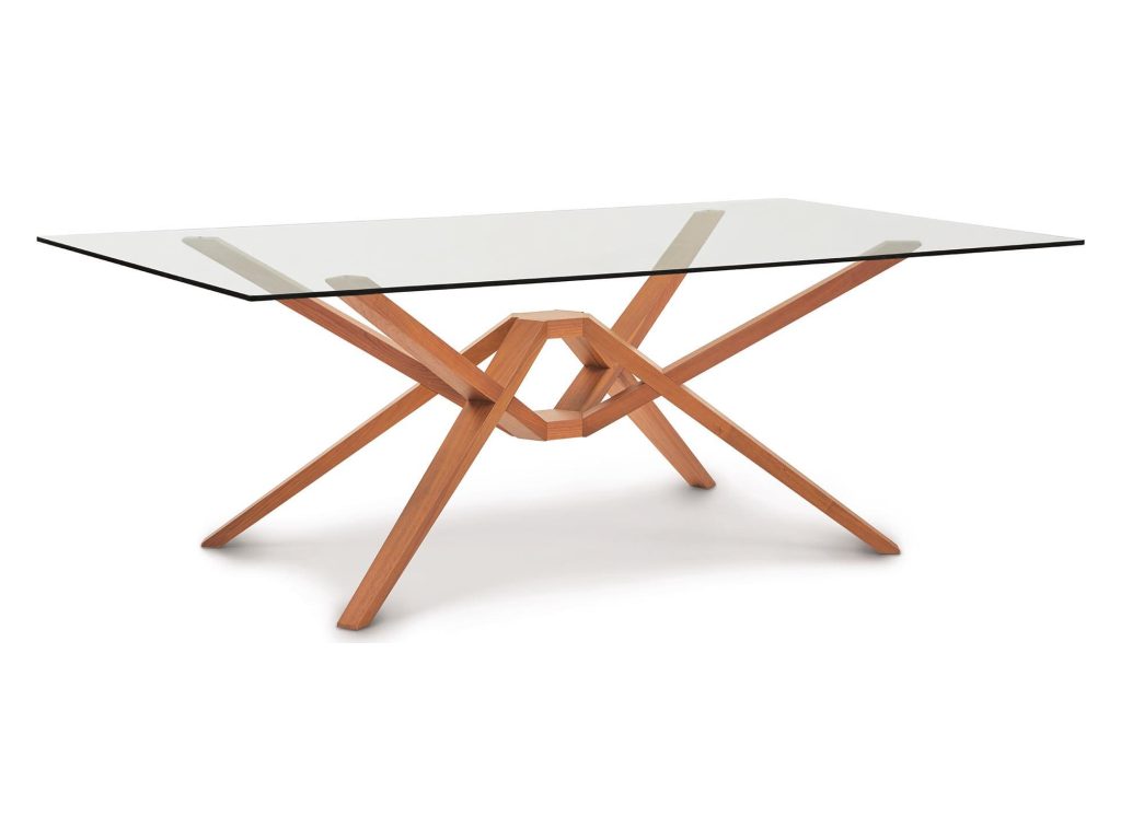 Copeland Furniture Exeter Rectangular Glass Top Table, alternate view
