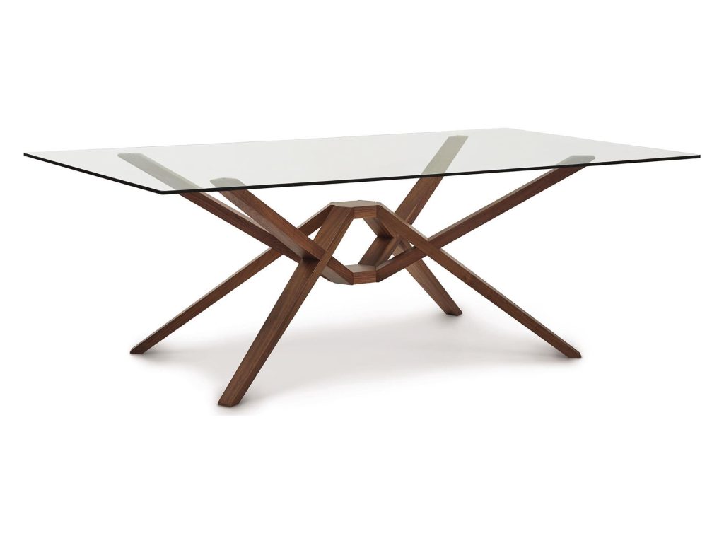 Copeland Furniture Exeter Rectangular Glass Top Table