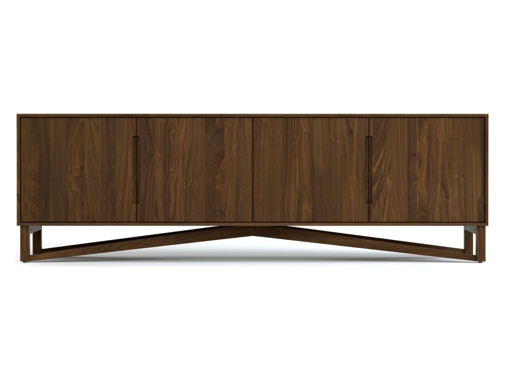 Copeland Furniture Exeter 79” Wide, Low Height 4 Door Storage Console Console Table