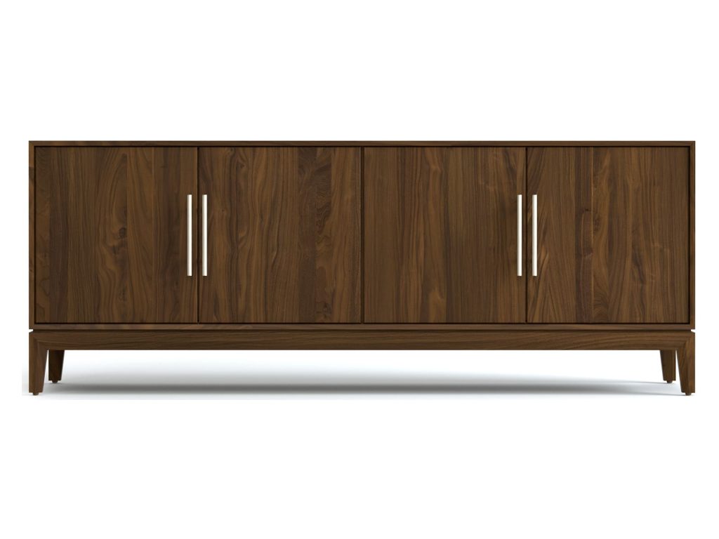 Copeland Furniture Mansfield 66” Wide, Low Height 4 Door Storage Console Console Table