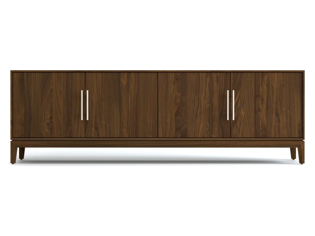 Copeland Furniture Mansfield 79” Wide, Low Height 4 Door Storage Console Console Table