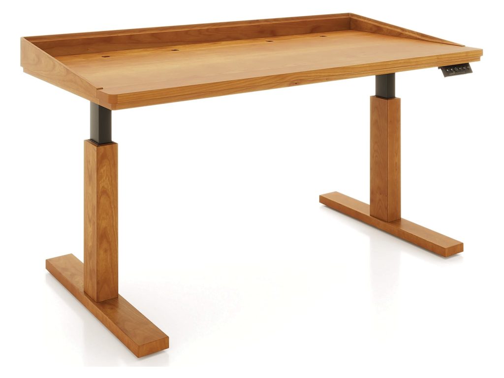 Copeland Furniture Odin 30″ x 60″ Sit Stand Desk with Wood Legs, alternate view