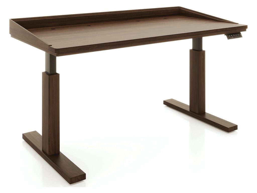 Copeland Furniture Odin 30″ x 60″ Sit Stand Desk with Wood Legs