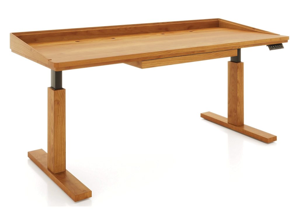 Copeland Furniture Odin 30″ x 72″ Sit-Stand Desk with Pencil Drawer and Wood Legs, alternate view