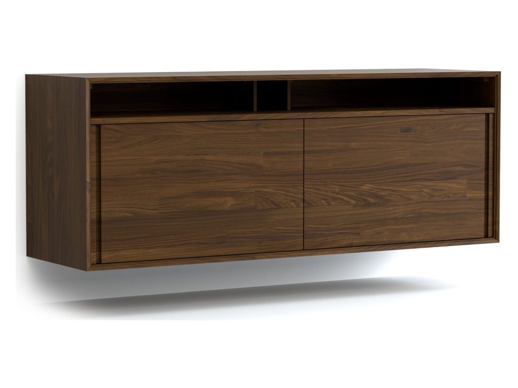 Copeland Furniture Wall Mounted 66” Wide, High Height 2 Door Media Cabinet