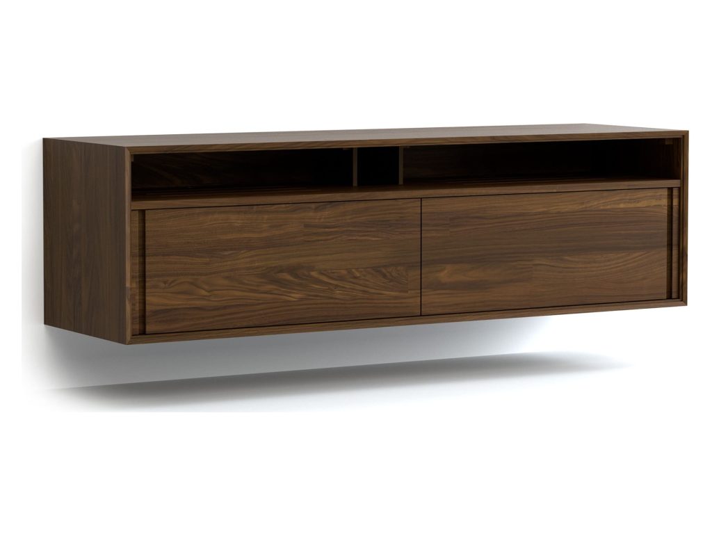 Copeland Furniture Wall Mounted 66” Wide, Low Height 2 Door Media Cabinet