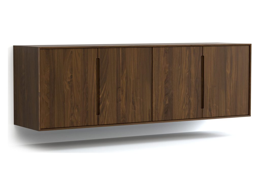 Copeland Furniture Wall Mounted 79” Wide, High Height 4 Door Storage Console Console Table