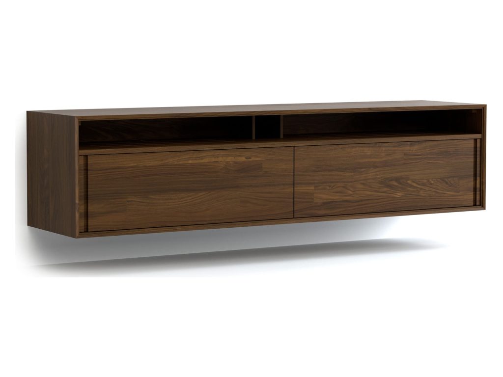 Copeland Furniture Wall Mounted 79” Wide, Low Height 2 Door Media Cabinet