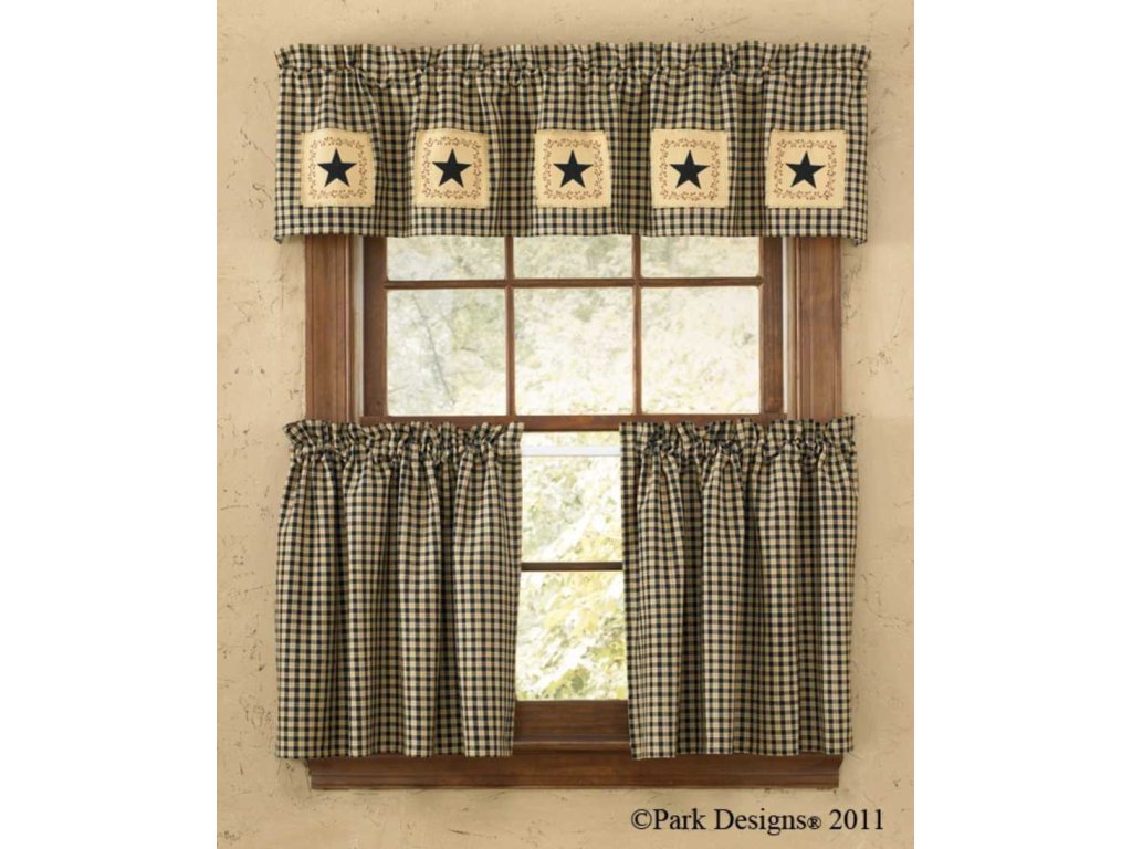Park Designs Star Patch Lined Patch Valance