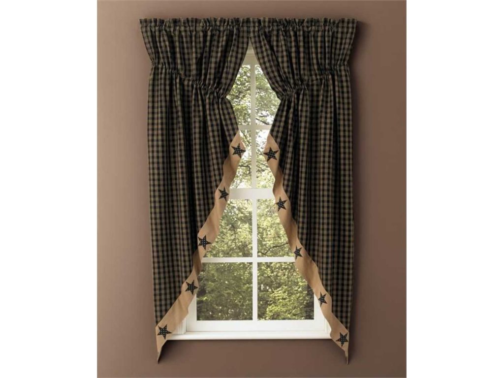 Park Designs Sturbridge Patch Lined Gathered Swag