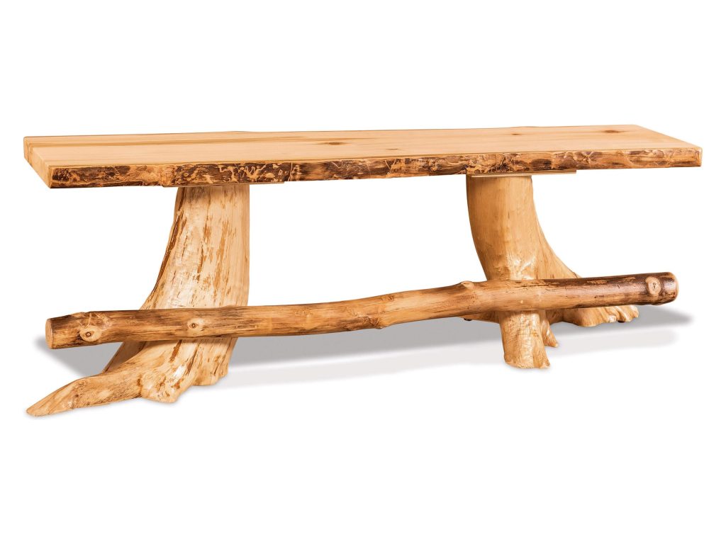 Flat Stump Bench w/Footrest