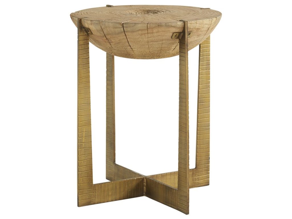 Furniture Classics Brass Base Grain End Table