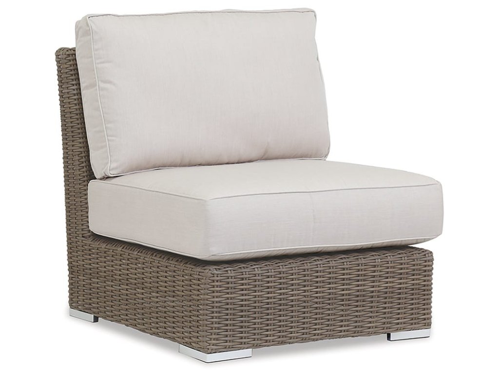 Coronado Armless Club Chair in Canvas Flax w/ Self Welt