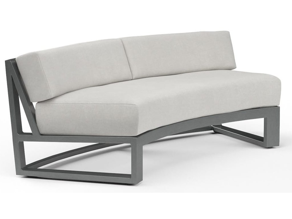 Redondo Curved Sofa in Cast Silver, No Welt