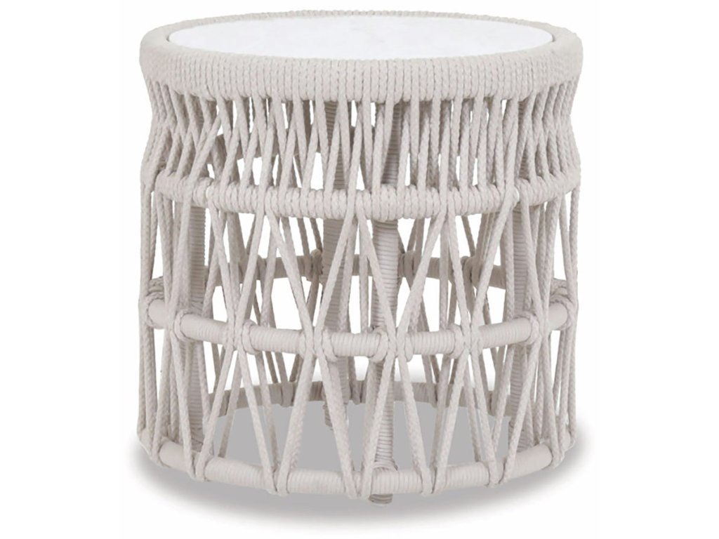 Dana End Table with Honed Carrara Marble Top