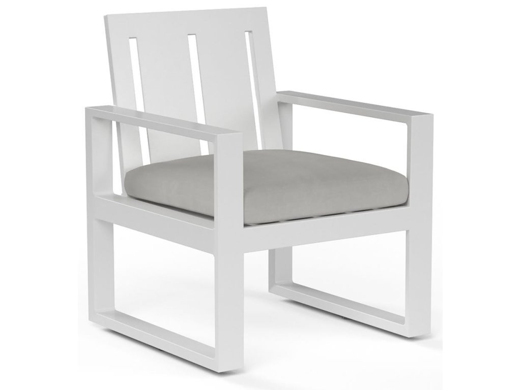 Newport Dining Chair in Cast Silver, No Welt