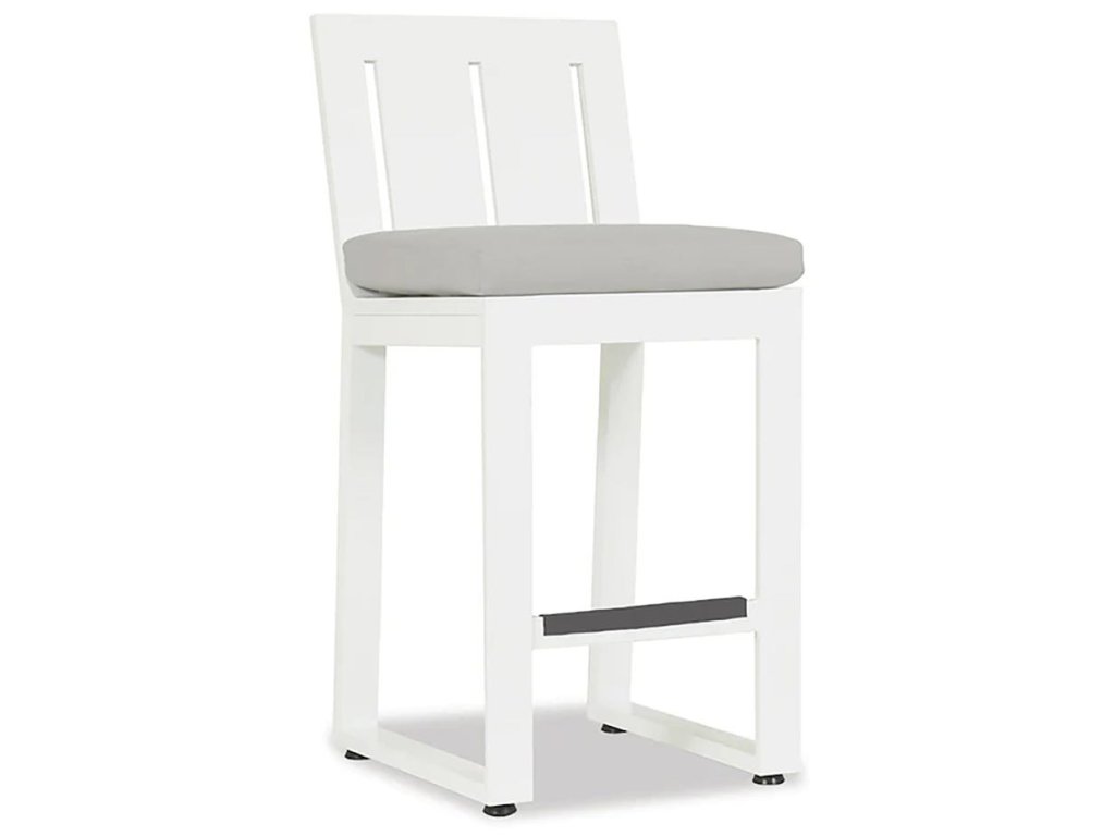 Newport Counter Stool in Cast Silver, No Welt