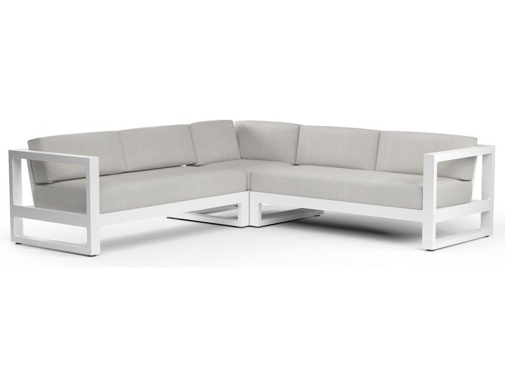 Newport Sectional in Cast Silver, No Welt