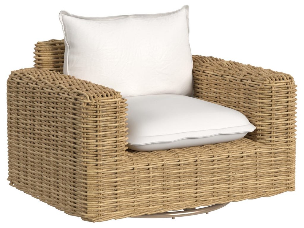 Playa Swivel Club Glider in Soothe Pearl w/ Flange Welt