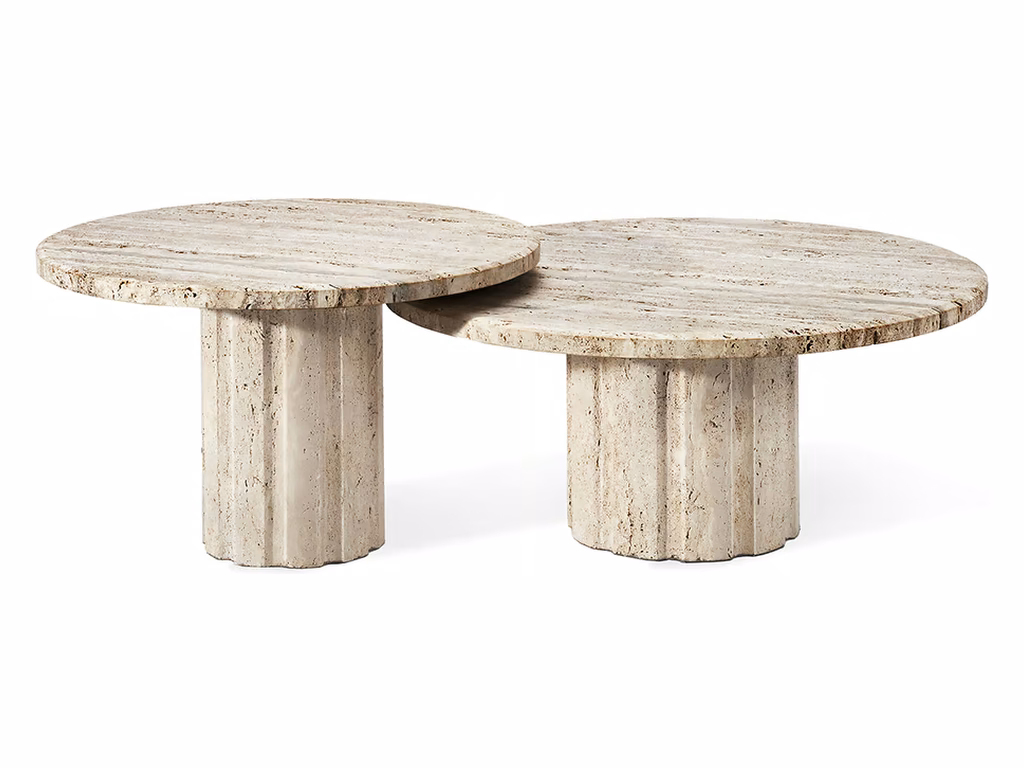 Amerigo Cocktail Table Set - Travertine - Alternative View