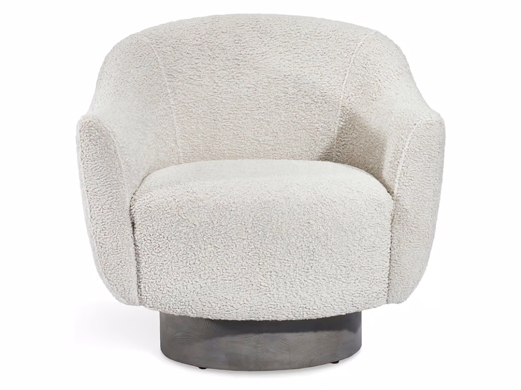 Simone Swivel Chair - Haze Shearling - Alternative View