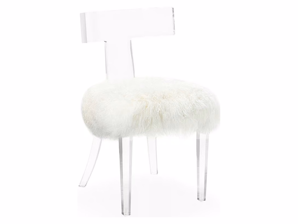 Tristan Klismos Chair - Ivory Sheepskin