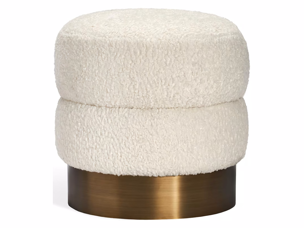 Charlize Stool - Faux Shearling/ Bronze