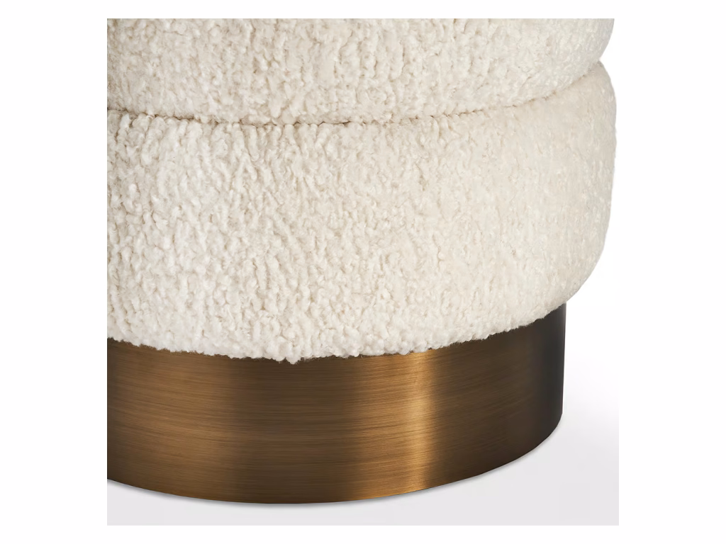 Charlize Stool - Faux Shearling/ Bronze