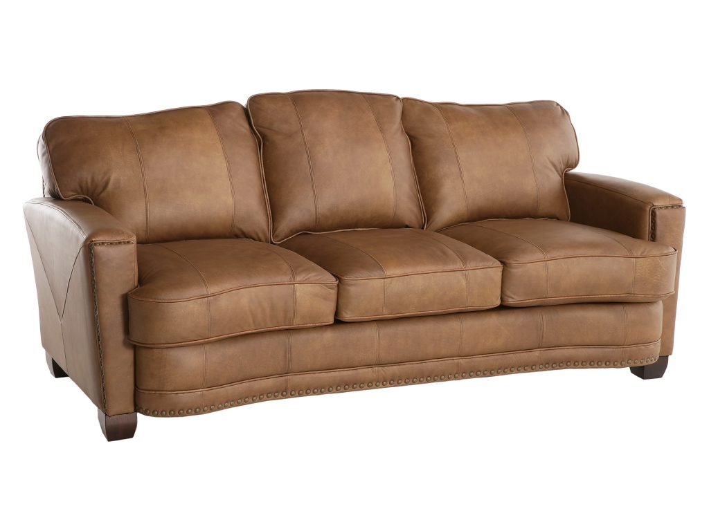 Hollister Leather Sofa Three Cushion Sofa