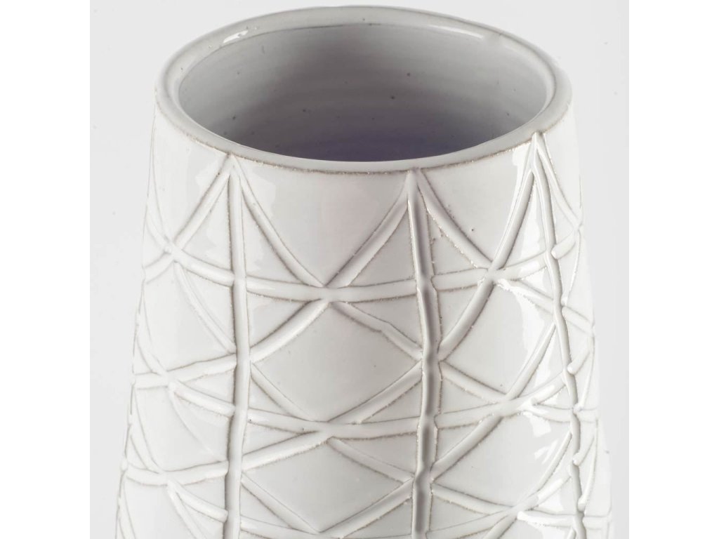 II Large Gray Ceramic Dark Base White Vase - Alternative View