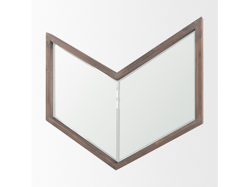 26 x 22 Medium Brown Wood Frame Mirror - Alternative View
