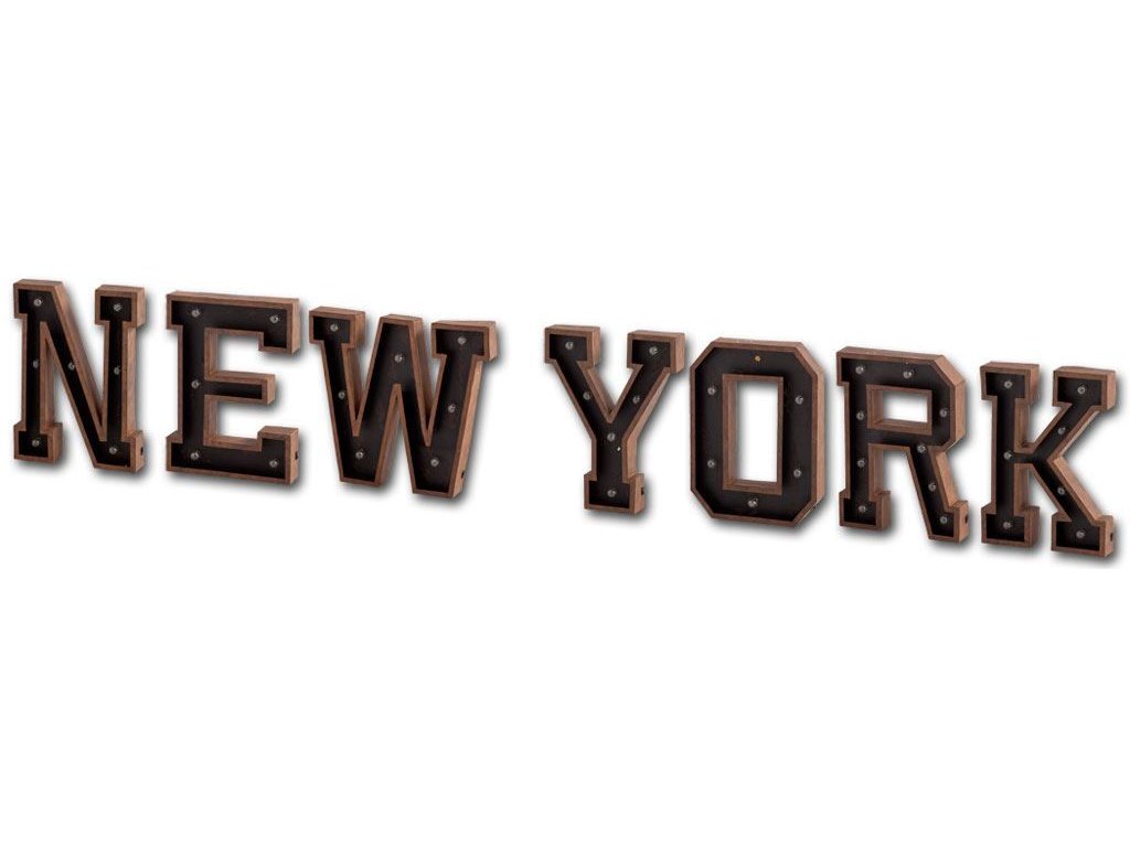 "New York" Metal Battery Powered Led Sign