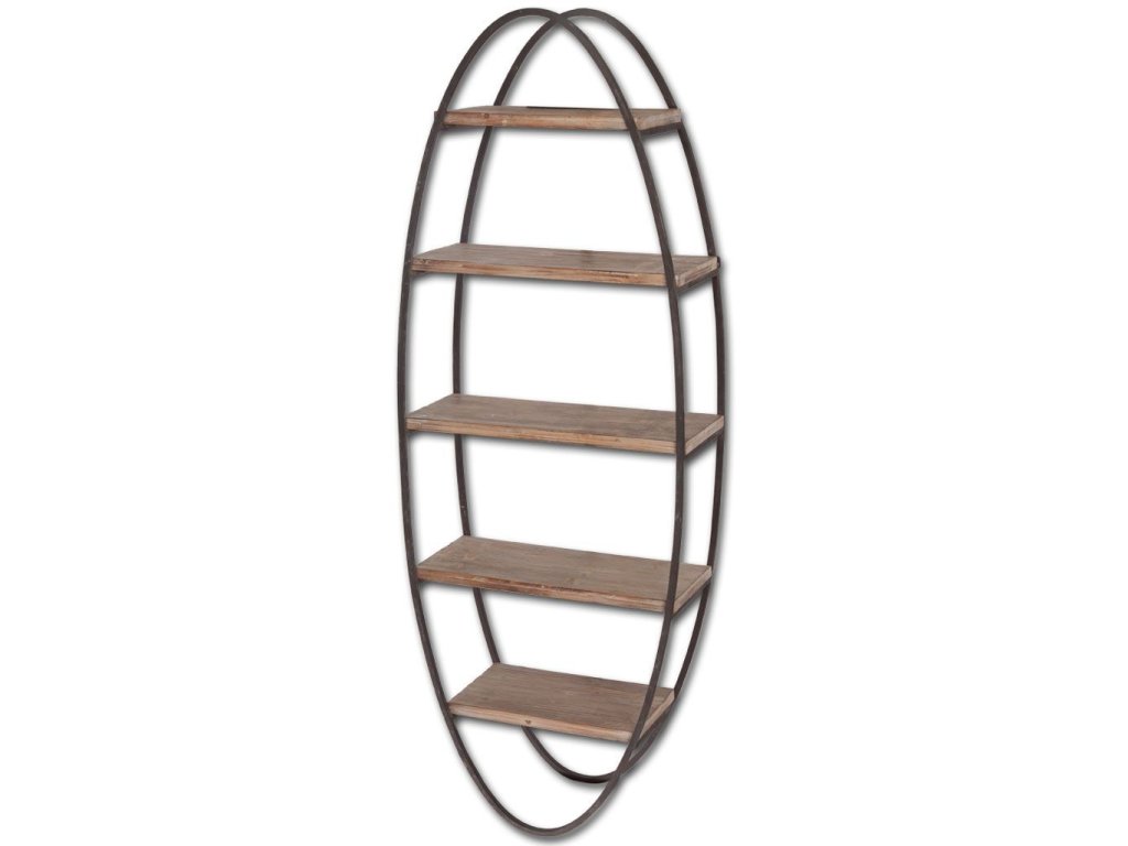 Wood and Metal Wall Shelf