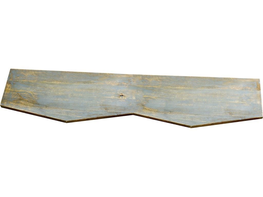 III 60 x 14 Gray and Gold Rustic Add-On Shelf Top