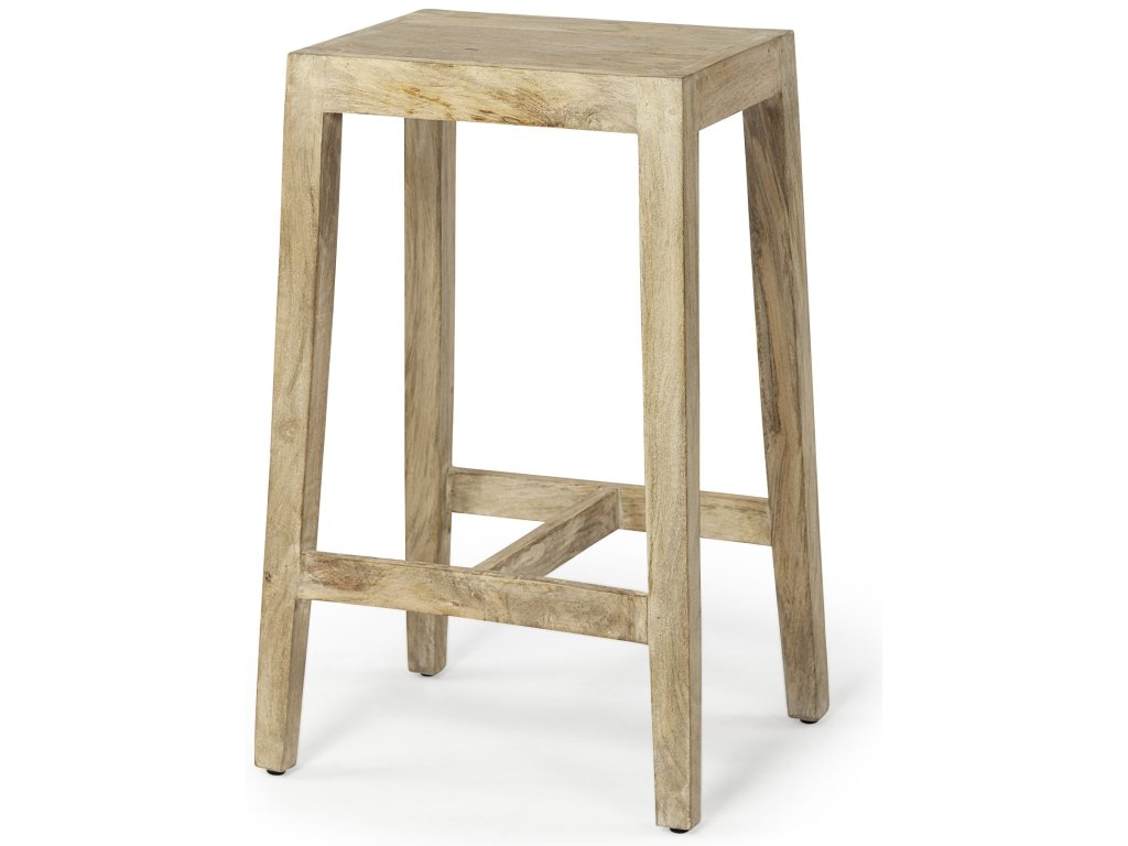 25" Seat Height Brown Wood Seat & Frame Stool