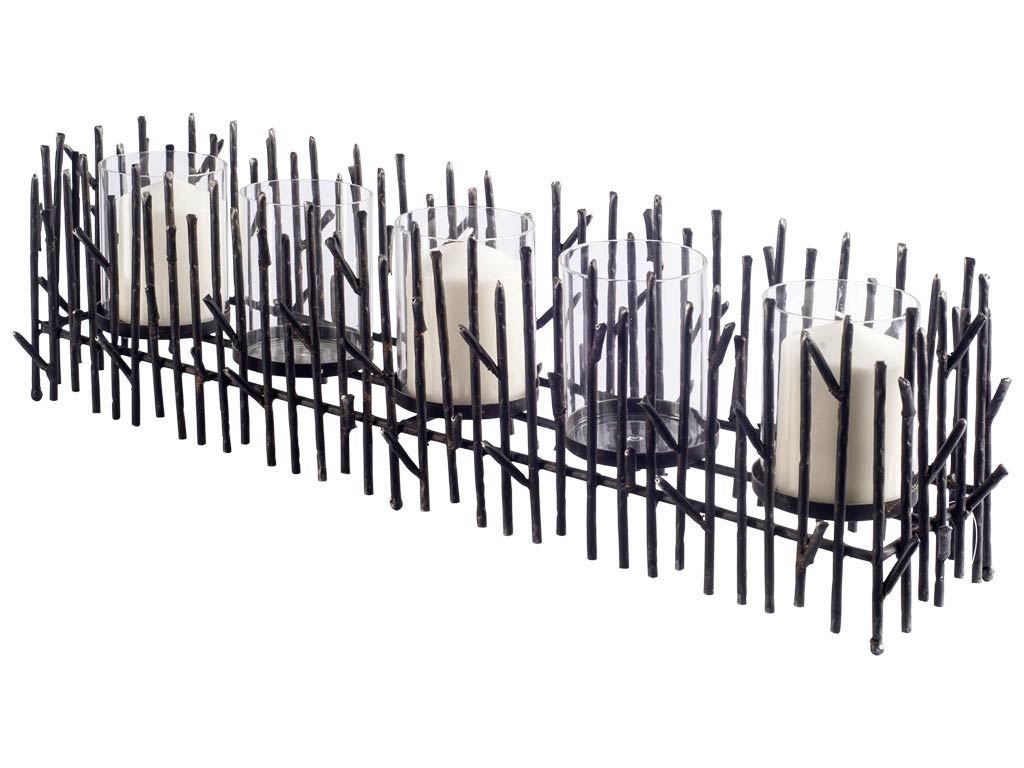 Dark Metal Twigs Table Candle Holder