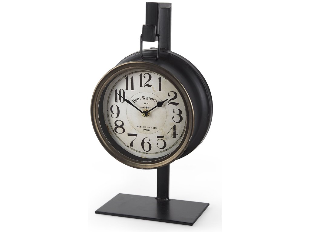 Metallic Brown Metal Hanging Table Clock