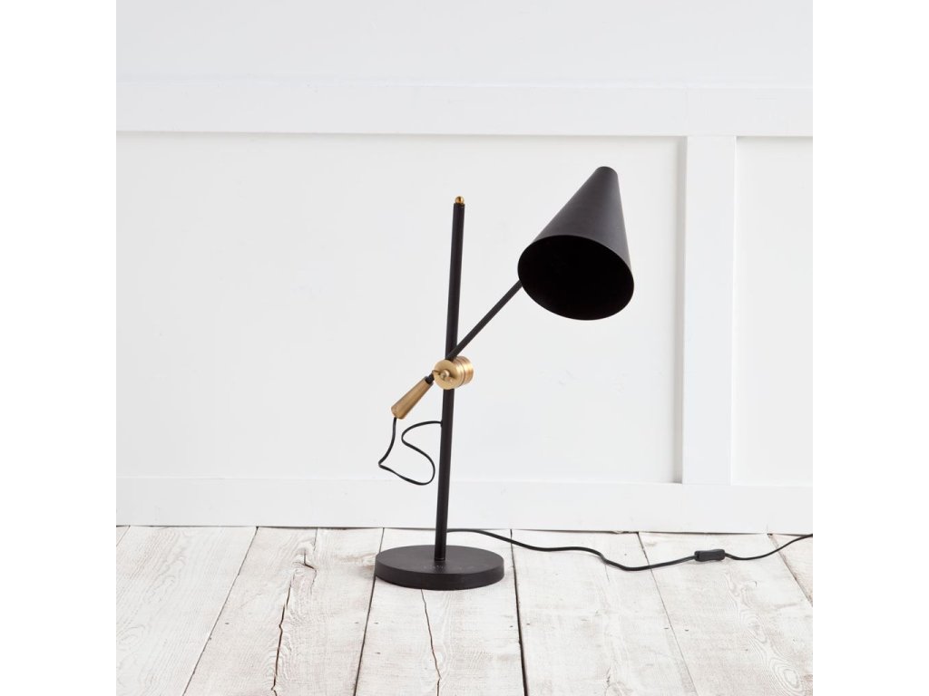 Ii(26"H) Black/Gold Metal Adjustable Cone Shade Table Lamp - Alternative View