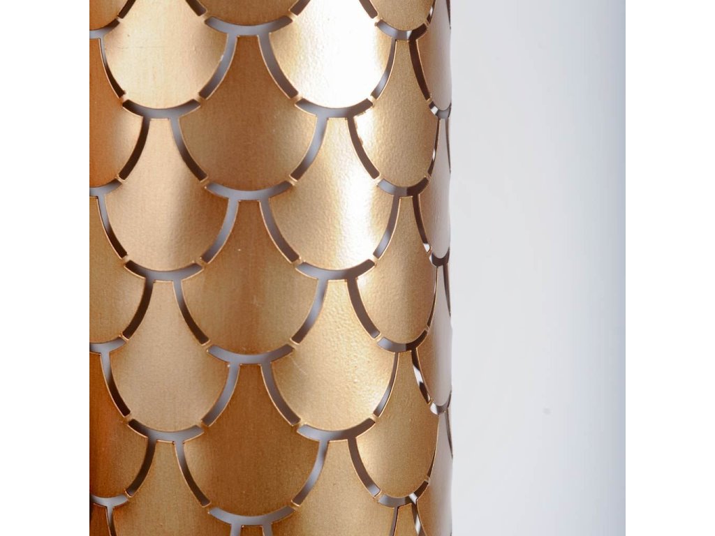 IV 10.5X22 Gold Toned Metal Fish Scale Wall Sconce - Alternative View