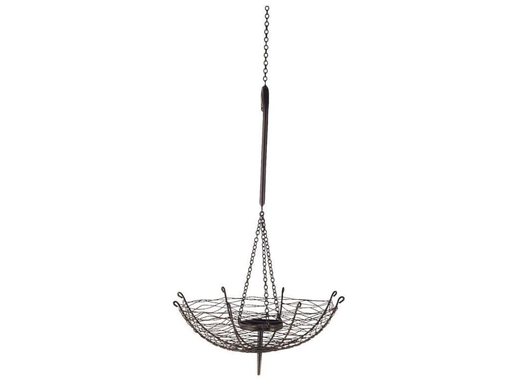 I Small Black Metal Umbrella Candle Holder Lantern