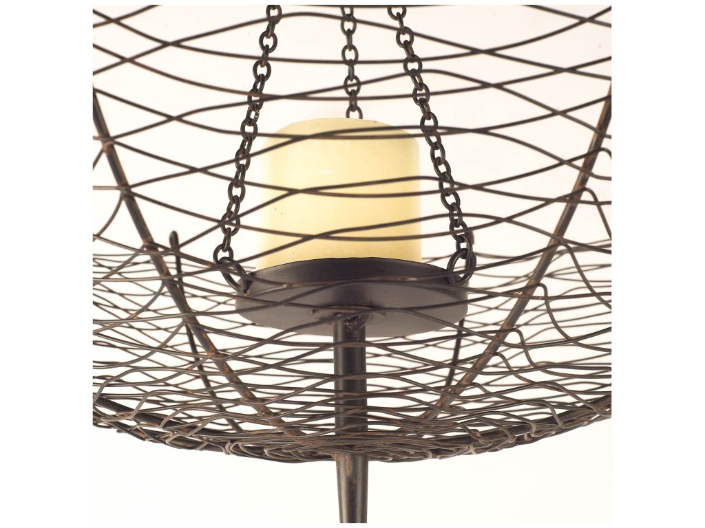 III Large Black Metal Umbrella Candle Holder Lantern