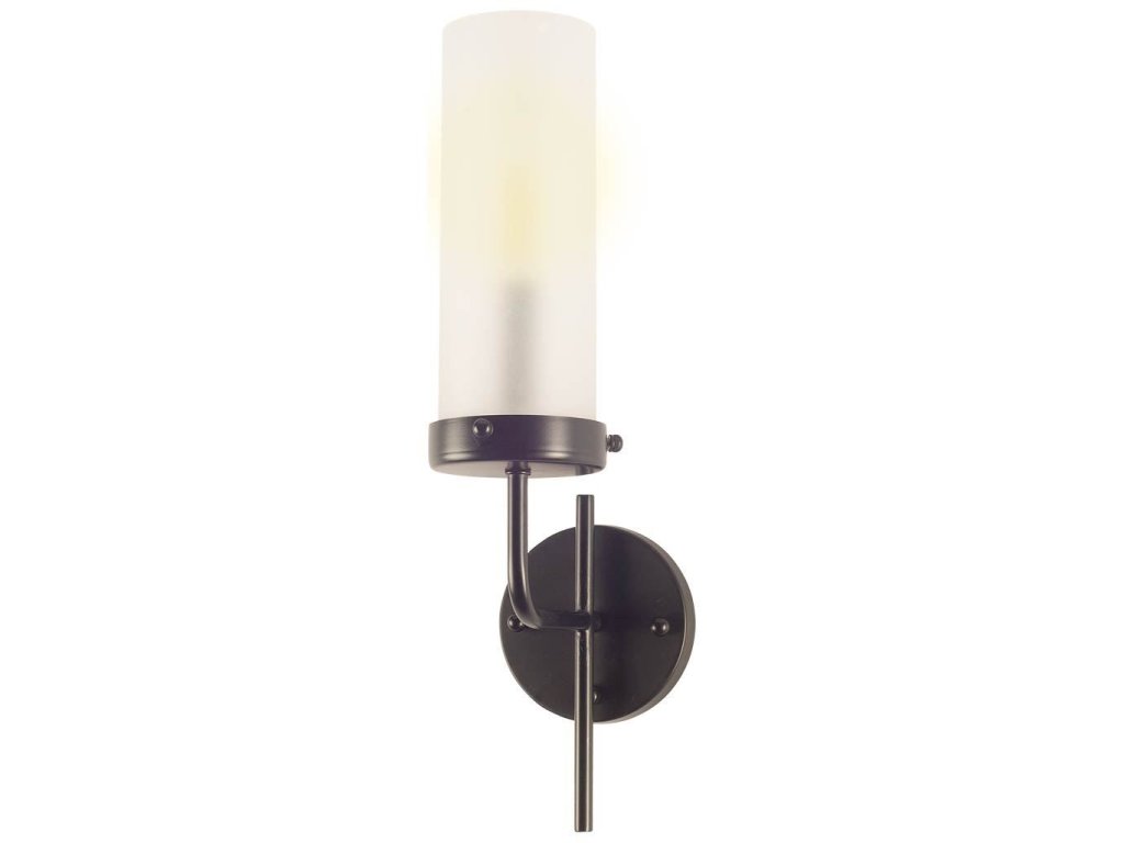 I I 8X20 Gray Metal Cylindrical Glass Shade Wall Sconce