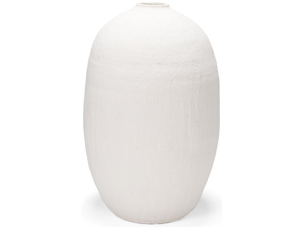 II Large White Textured Ceramic Vase