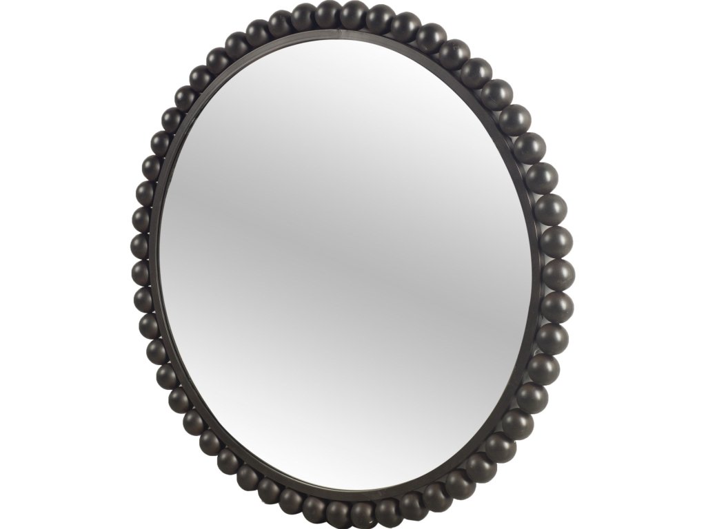 43" Round Black Metal Ball Frame Mirror