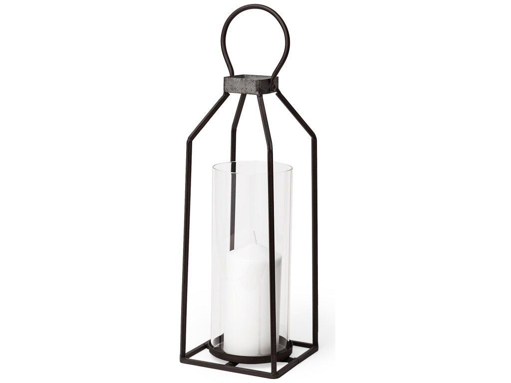 I Large Rustic Metal Framed Table Candle Holder