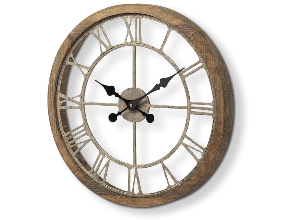 Light Brown 19" Small Farmhouse Wall Clock