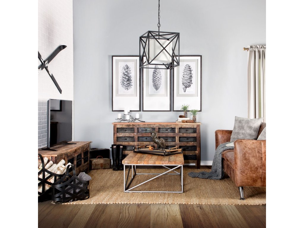 I 63X16 Reclaimed Wood and Metal 16 Drawer Sideboard - Alternative View